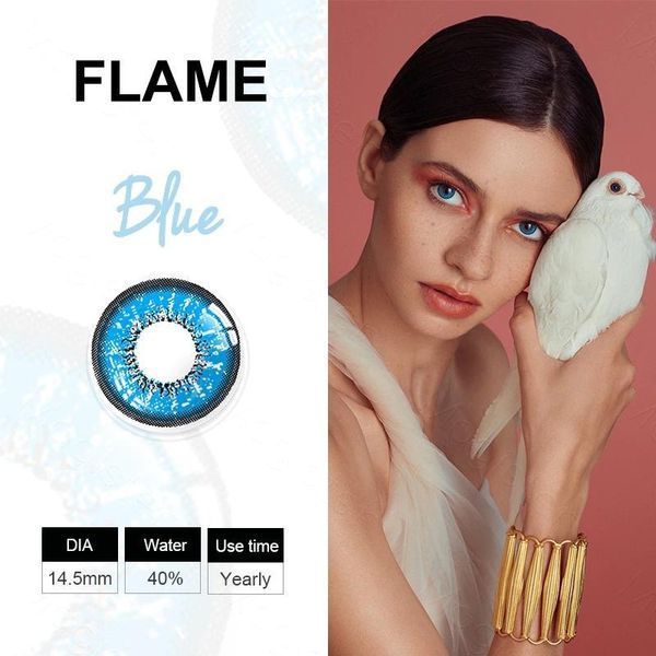 Цветные линзы для глаз ярко-голубые Blue + контейнер для хранения в подарок 0094FL фото