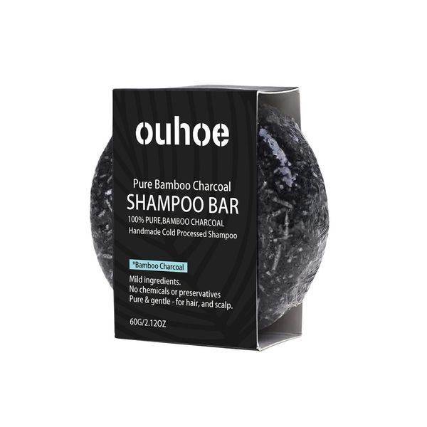 Чёрное мыло-шампунь с бамбуковым углём для затемнения седых волос и ухода 058945U фото