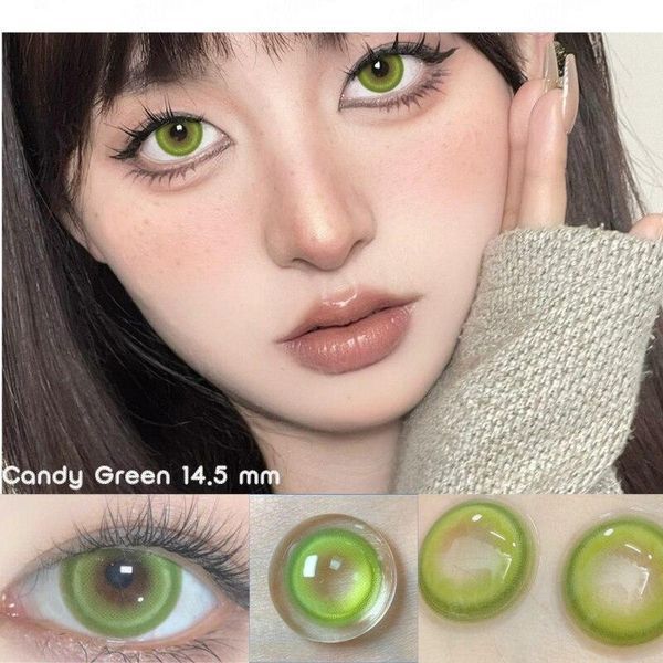 Цветные линзы зелёные Candy Green + контейнер для хранения в подарок BC01-2 фото