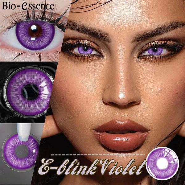 Цветные линзы фиолетовые E-Blink Violet + контейнер для хранения в подарок BC07-4 фото