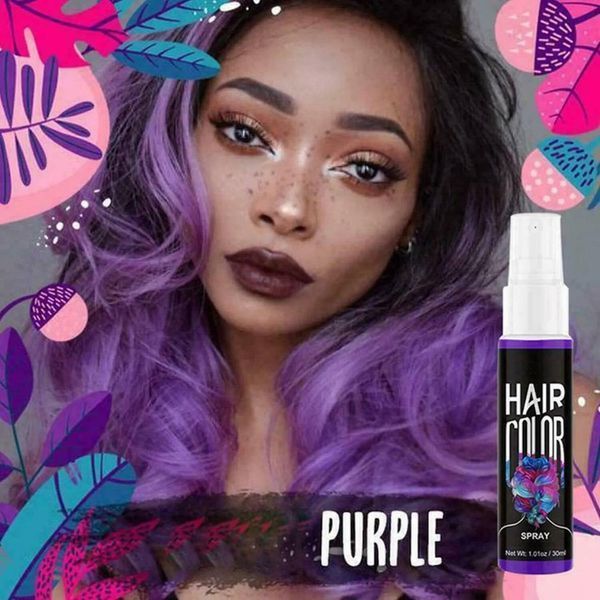 Тимчасова фарба-спрей для волоc фіолетова Purple 08365 фото