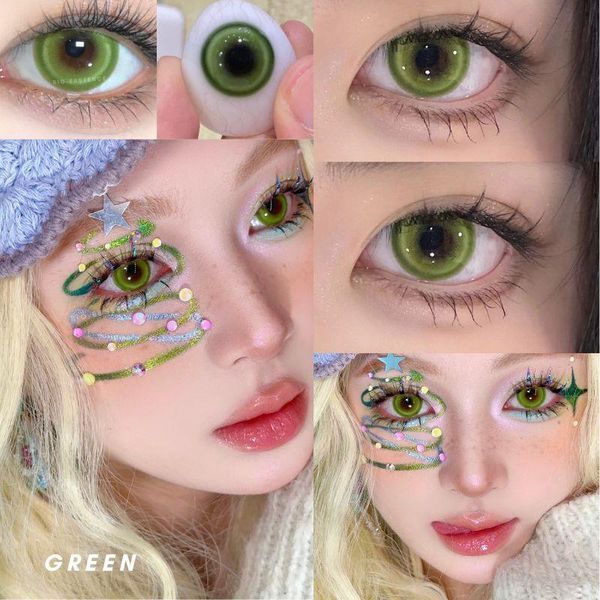 Цветные линзы зелёные Candy Green + контейнер для хранения в подарок BC01-2 фото