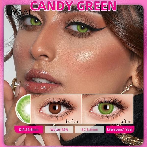 Цветные линзы зелёные Candy Green + контейнер для хранения в подарок BC01-2 фото