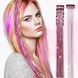 Накладные блестящие пряди для волос на заколках розовые Hair Tinsel 12 штук EX78-5 фото 1