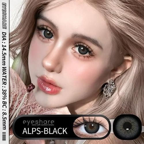 Кольорові лінзи чорні Alps Black + контейнер для зберігання в подарунок 0B0734 фото