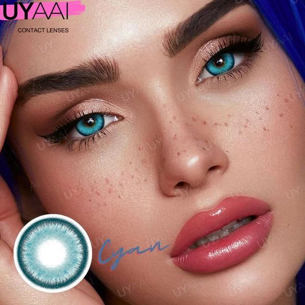 Цветные линзы бирюзовые Cyan пара + контейнер для хранения в подарок BC03-2 фото