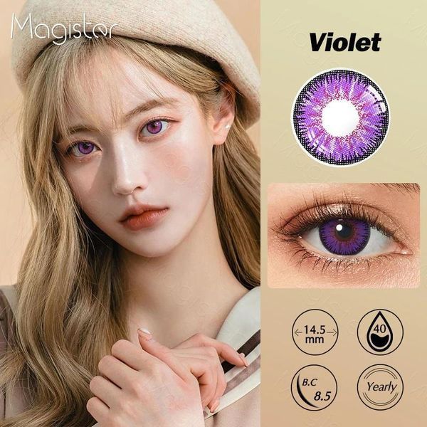 Кольорові лінзи фіолетові Violet + контейнер для зберігання в подарунок MA105RA фото