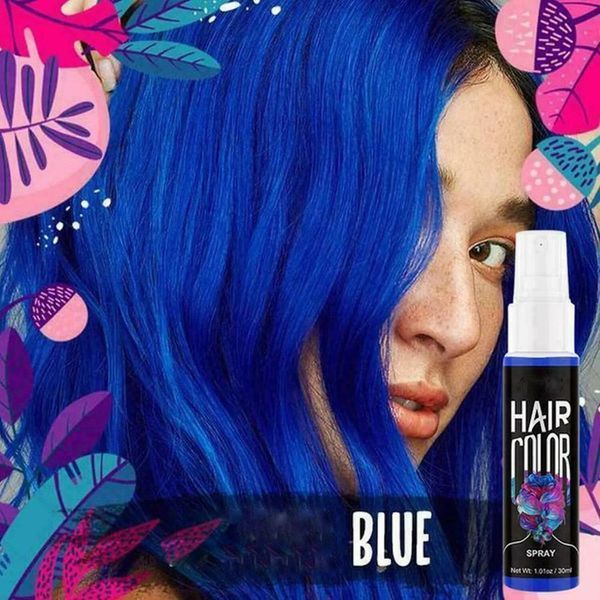 Временная краска-спрей для волоc синяя Blue 8366 фото