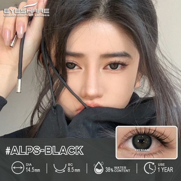Кольорові лінзи чорні Alps Black + контейнер для зберігання в подарунок 0B0734 фото