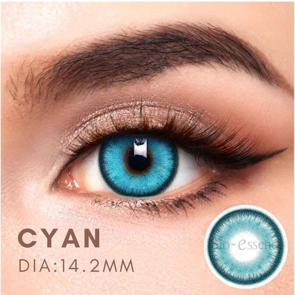 Цветные линзы бирюзовые Cyan пара + контейнер для хранения в подарок BC03-2 фото
