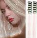 Накладные блестящие пряди для волос на заколках белые Hair Tinsel 12 штук EX78-4 фото 1
