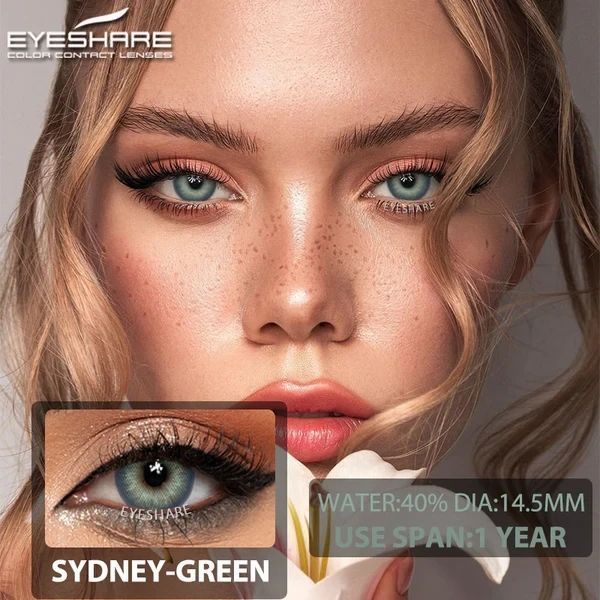 Цветные линзы для глаз зелёные Sydney (пара) + контейнер для хранения в подарок 06583SYD фото