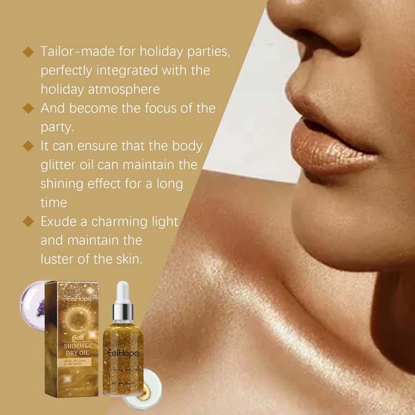 Шимер для обличчя та тіла Eelhope Gold Shimmer Dry Oil Блиск для тіла 05682GL фото
