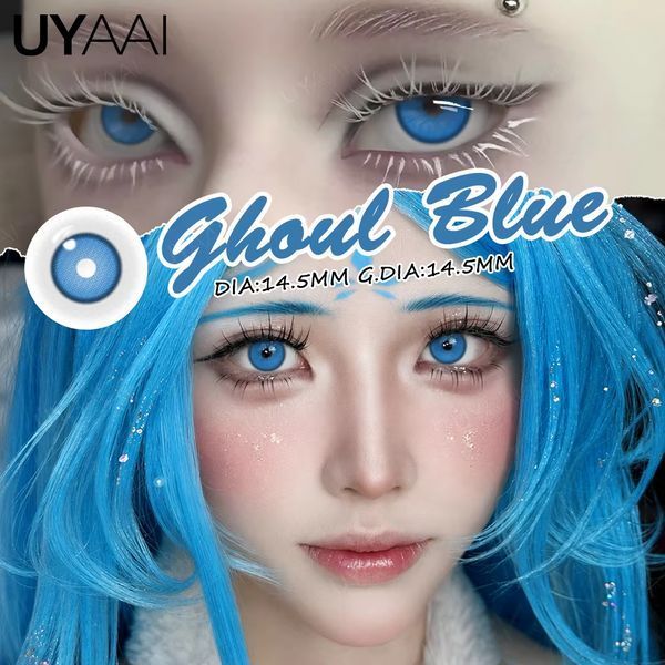 Цветные линзы голубые Choul Blue + контейнер для хранения в подарок BX23-3 фото