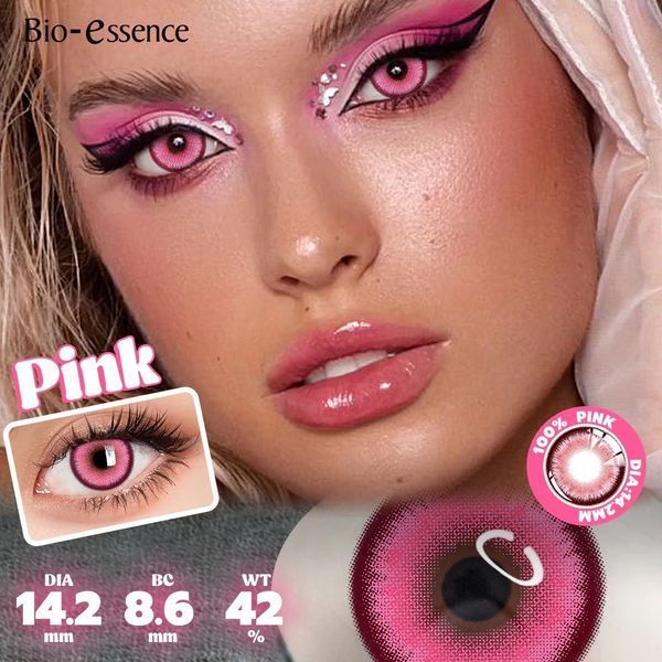 Кольорові лінзи рожеві Pink + контейнер для зберігання в подарунок BC03-7 фото