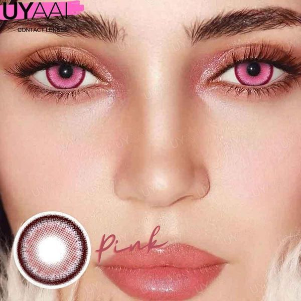 Кольорові лінзи рожеві Pink + контейнер для зберігання в подарунок BC03-7 фото