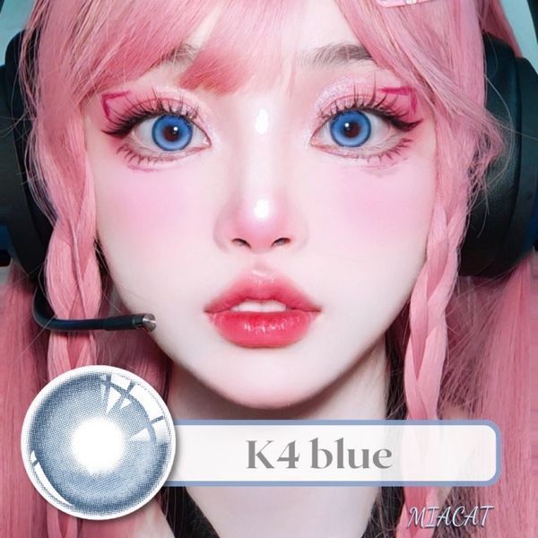 Кольорові лінзи для очей блакитні Blue K4 + контейнер для зберігання в подарунок BC909-3 фото