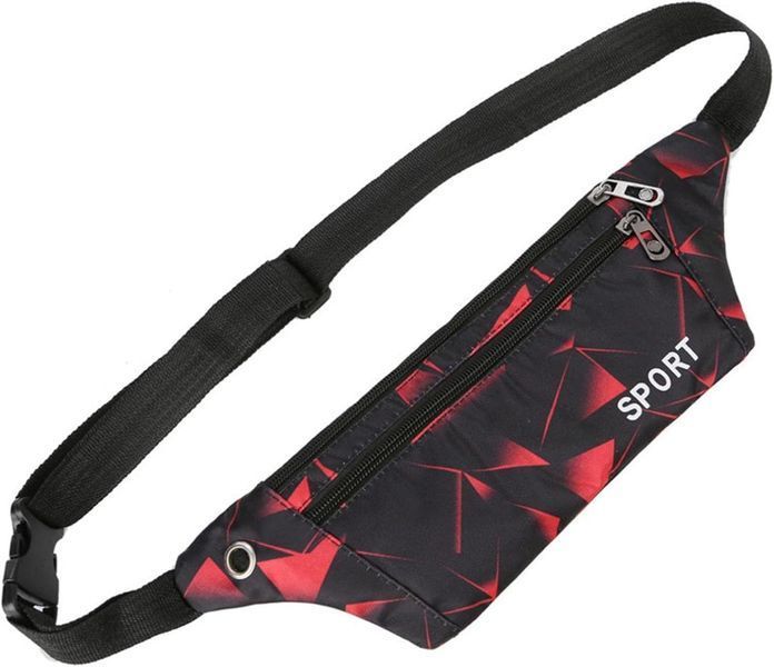 Универсальная сумка на пояс и через плечо из влагостойкой ткани Red-Black 65322 фото