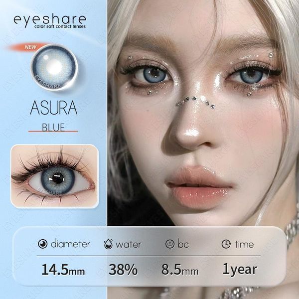 Кольорові лінзи блакитні Asura + контейнер для зберігання в подарунок 0675AS фото
