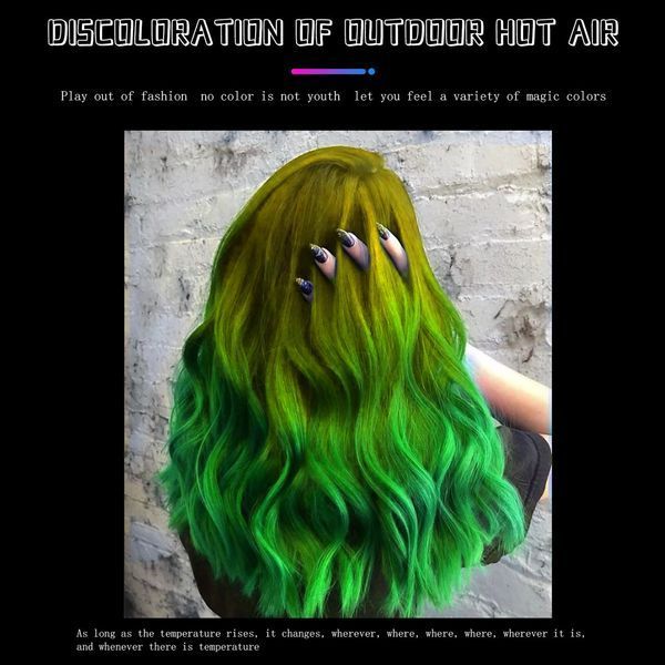 Термохромна сучасна фарба для волосся Eelchoe жовто-зелена Chameleon Green Yellow Фарба змінює колір 56750 фото