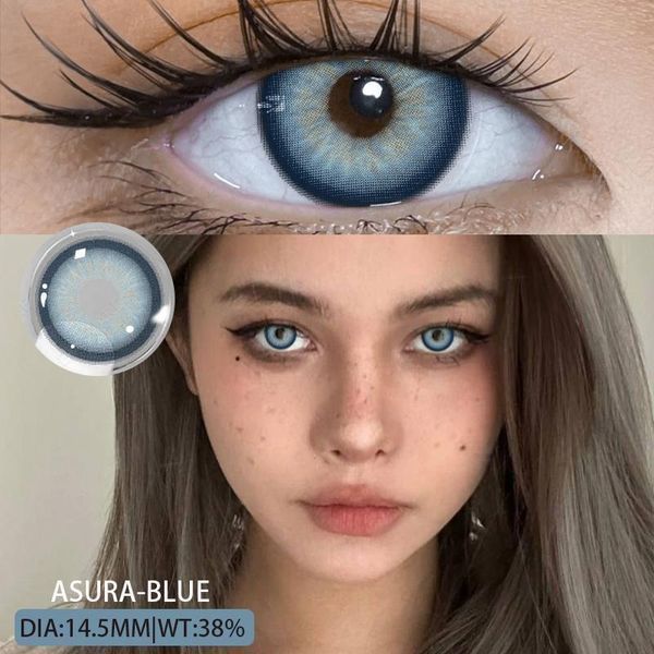 Кольорові лінзи блакитні Asura + контейнер для зберігання в подарунок 0675AS фото