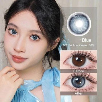 Кольорові лінзи блакитні Glacier Blue + контейнер для зберігання в подарунок 2972479776 фото