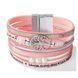 Шкіряний браслет Дерево життя багатошаровий Pink  056752 фото 1