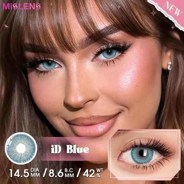 Кольорові лінзи блакитні ID Blue + контейнер для зберігання в подарунок BCB3-3 фото