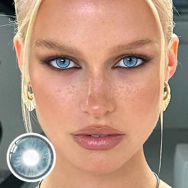 Цветные голубые линзы CrystalOrb Blue + контейнер для хранения в подарок BC28-3 фото