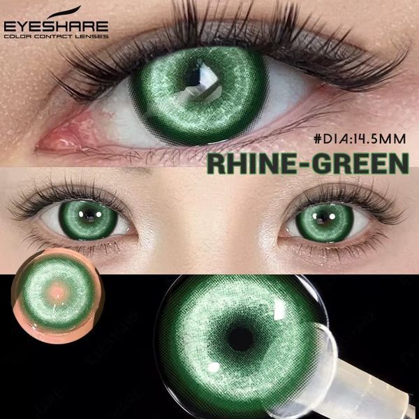 Кольорові лінзи зелені Rhine Green + контейнер для зберігання в подарунок 86291RH фото
