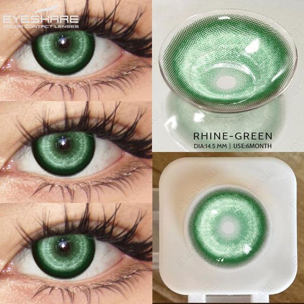 Кольорові лінзи зелені Rhine Green + контейнер для зберігання в подарунок 86291RH фото