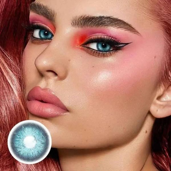 Цветные голубые линзы CrystalOrb Blue + контейнер для хранения в подарок BC28-3 фото