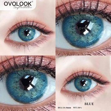 Цветные линзы для глаз Bright Blue + контейнер для хранения в подарок 0075RU фото