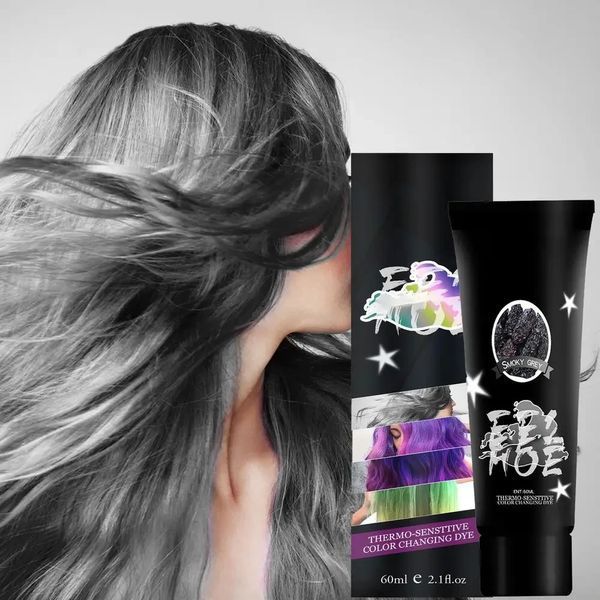 Термохромная временная краска для волос Eelchoe Chameleon Gray Black Краска меняющая цвет 56750 фото