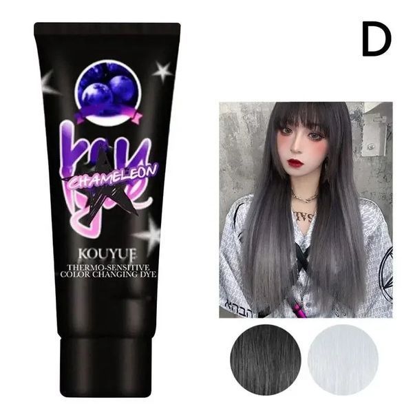 Термохромная временная краска для волос Eelchoe Chameleon Gray Black Краска меняющая цвет 56750 фото