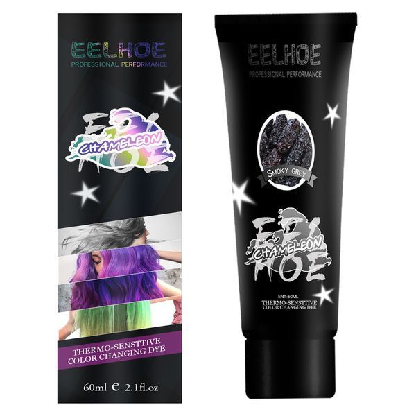 Термохромная временная краска для волос Eelchoe Chameleon Gray Black Краска меняющая цвет 56750 фото