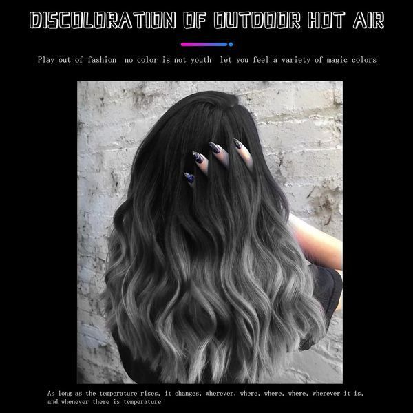 Термохромная временная краска для волос Eelchoe Chameleon Gray Black Краска меняющая цвет 56750 фото