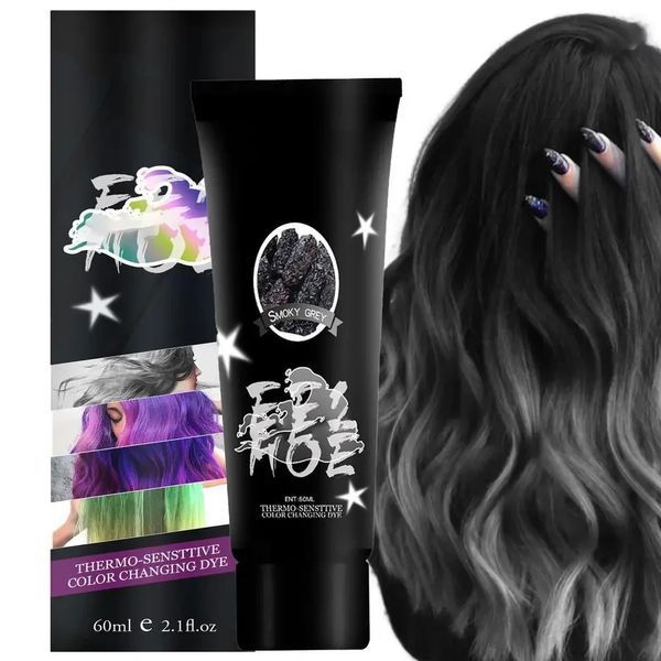 Термохромная временная краска для волос Eelchoe Chameleon Gray Black Краска меняющая цвет 56750 фото