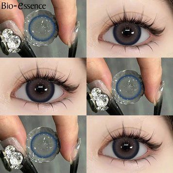 Цветные линзы серо-голубые Fog Ice Gray+ контейнер для хранения в подарок BB802-5 фото