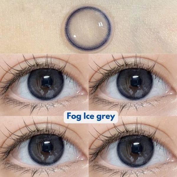 Кольорові лінзи сіро-блакитні Fog Ice Gray+ контейнер для зберігання в подарунок BB802-5 фото