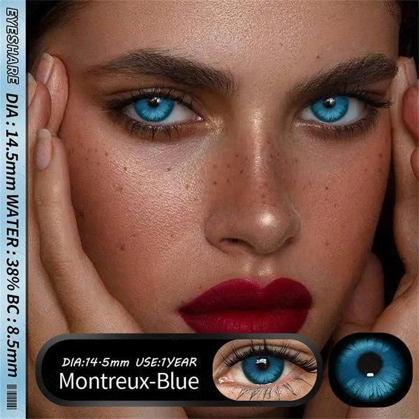 Цветные линзы голубые Montreux + контейнер для хранения в подарок 07584TYP фото