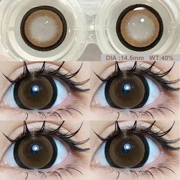 Цветные линзы коричневые Lillilop Brown + контейнер для хранения в подарок BDA11-1 фото