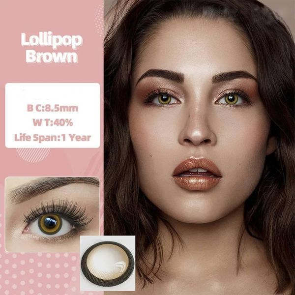 Кольорові лінзи коричневі Lillilop Brown + контейнер для зберігання в подарунок BDA11-1 фото