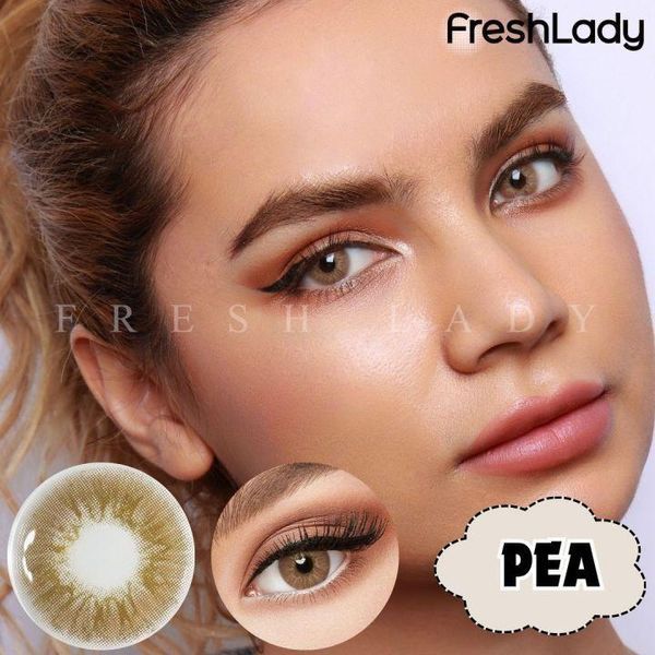 Кольорові лінзи коричневі Pea + контейнер для зберігання в подарунок BFA14-1 фото