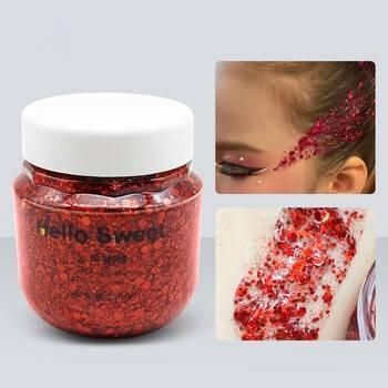 Глітер-гель для обличчя, волосся й тіла Hello Sweet Red 150 мл N-110 фото