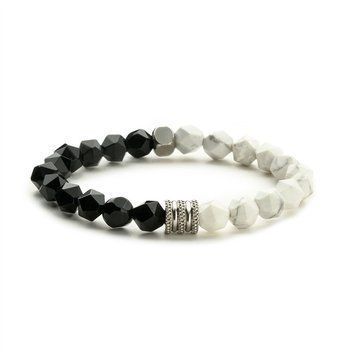 Браслет из натурального камня оникс и говлит 06243GO фото