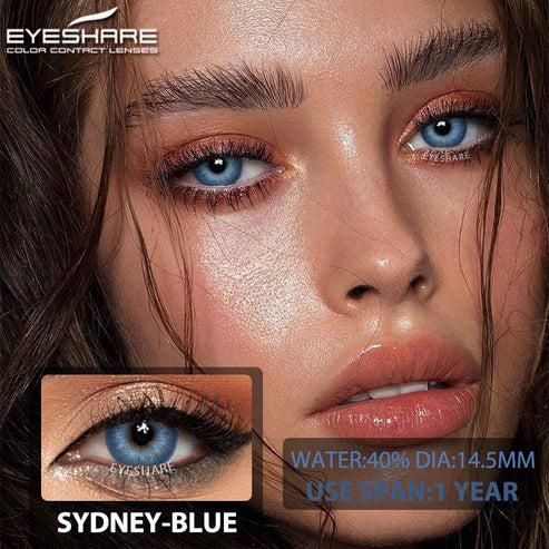 Цветные линзы голубые Sydney Blue + контейнер для хранения в подарок 00567SY фото