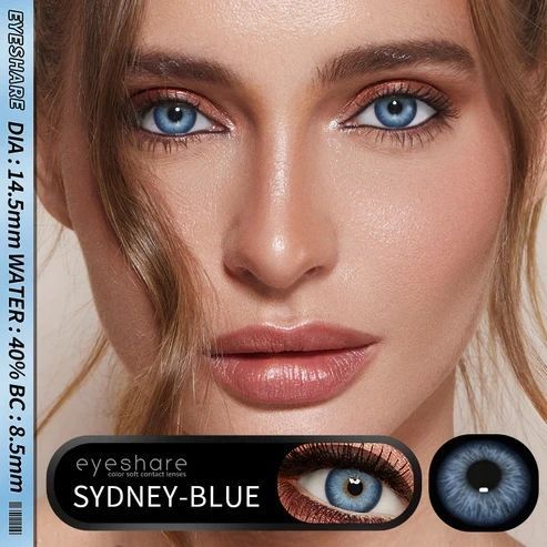 Цветные линзы голубые Sydney Blue + контейнер для хранения в подарок 00567SY фото