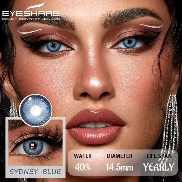 Цветные линзы голубые Sydney Blue + контейнер для хранения в подарок 00567SY фото