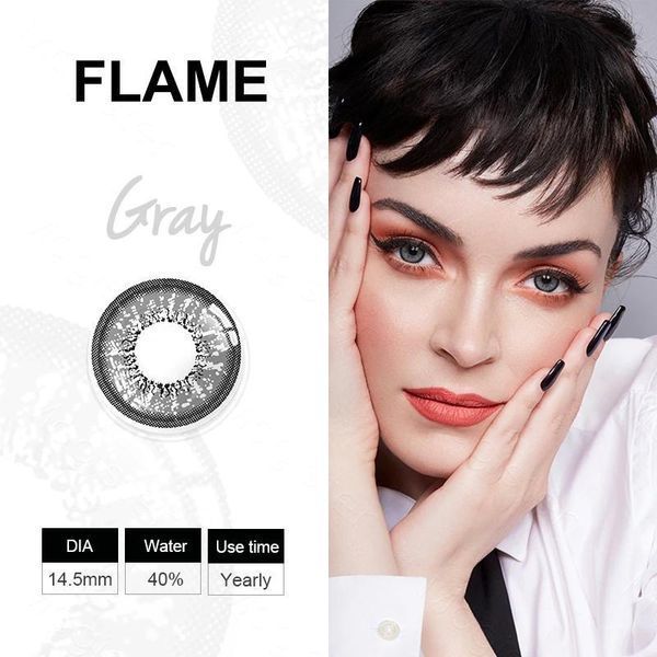 Кольорові лінзи для очей сірі Gray + контейнер для зберігання в подарунок 00129FL фото